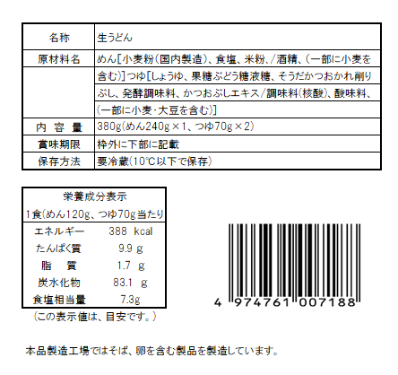 ごきげんさんざるうどん表示